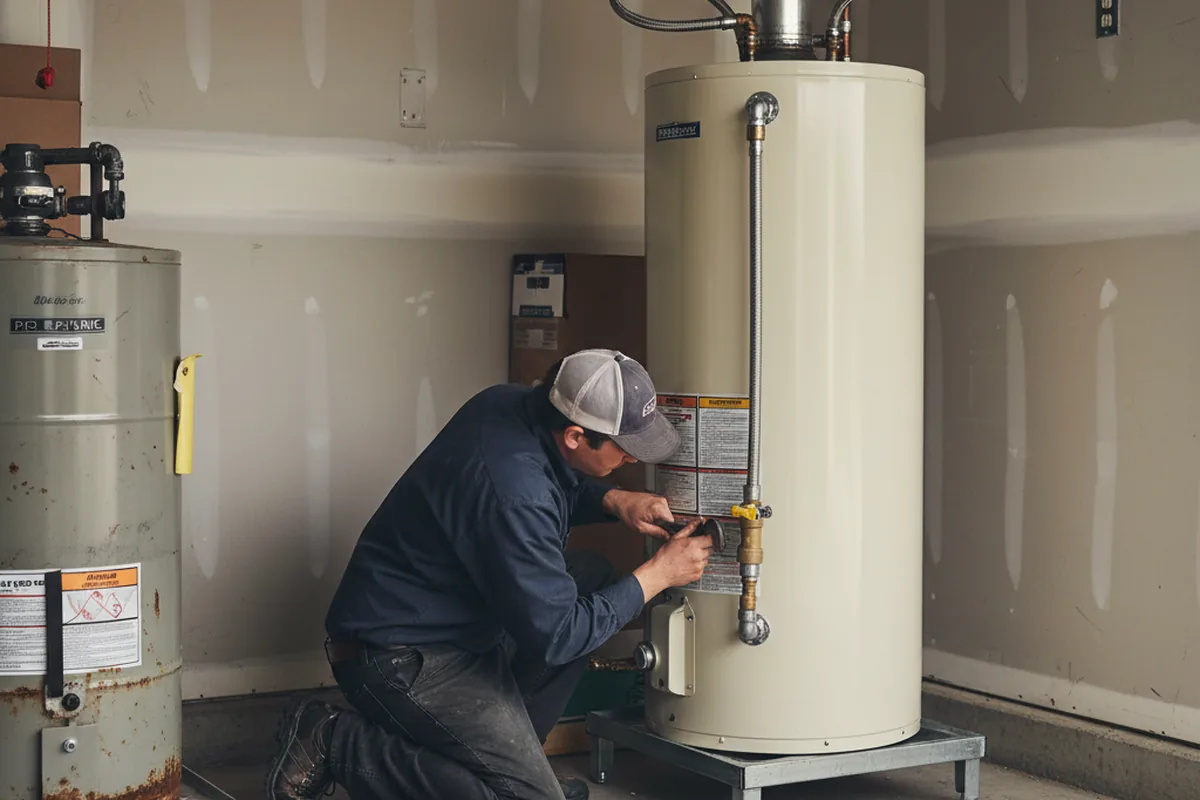 Water heater and shutoff valve replacement in Machiasport